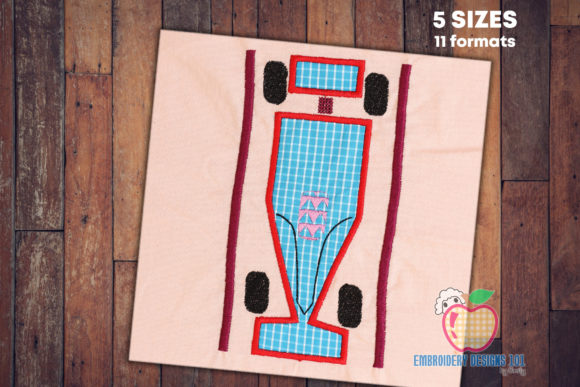 Aerial Top View of Race Car Embroidery Review