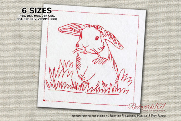 Bunny Hopping on Grass: A Redwork Embroidery Review