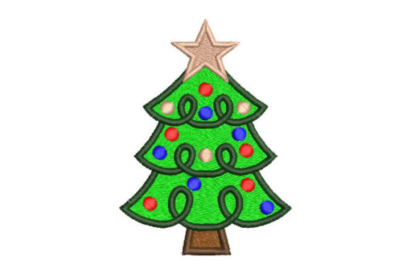 Christmas Tree with Colored Lights Embroidery Review