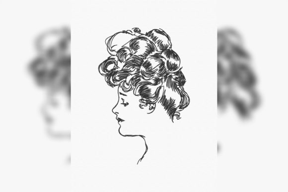 Lady One Line Embroidery Design for Merch & Patches