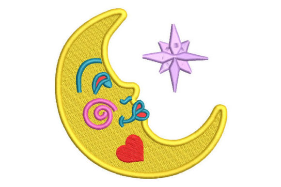Moon with Star: A Dreamy Embroidery for Handmade Gifts