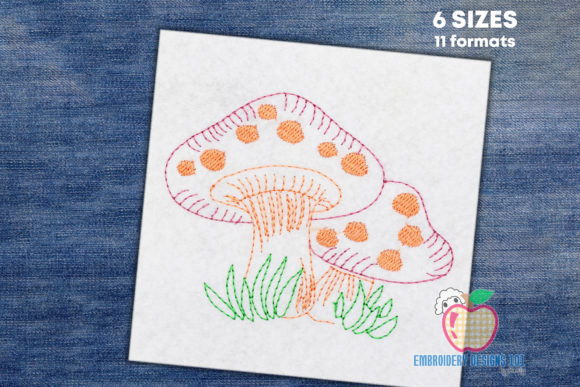 My Embroidery Design Review: Mushroom Growing in Grass
