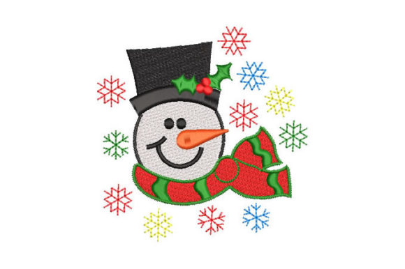 Snowman with Snowflakes: A Stitch-Ready Christmas Design