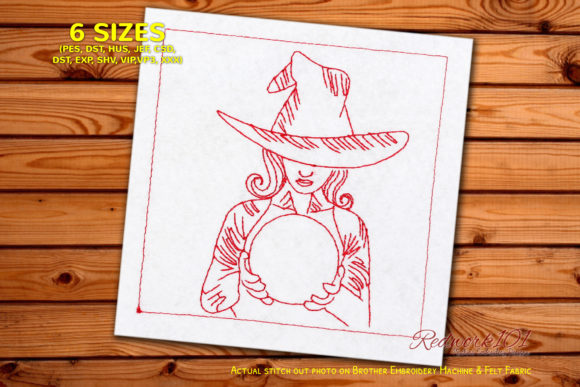 Witch with Crystal Ball Embroidery Design Review